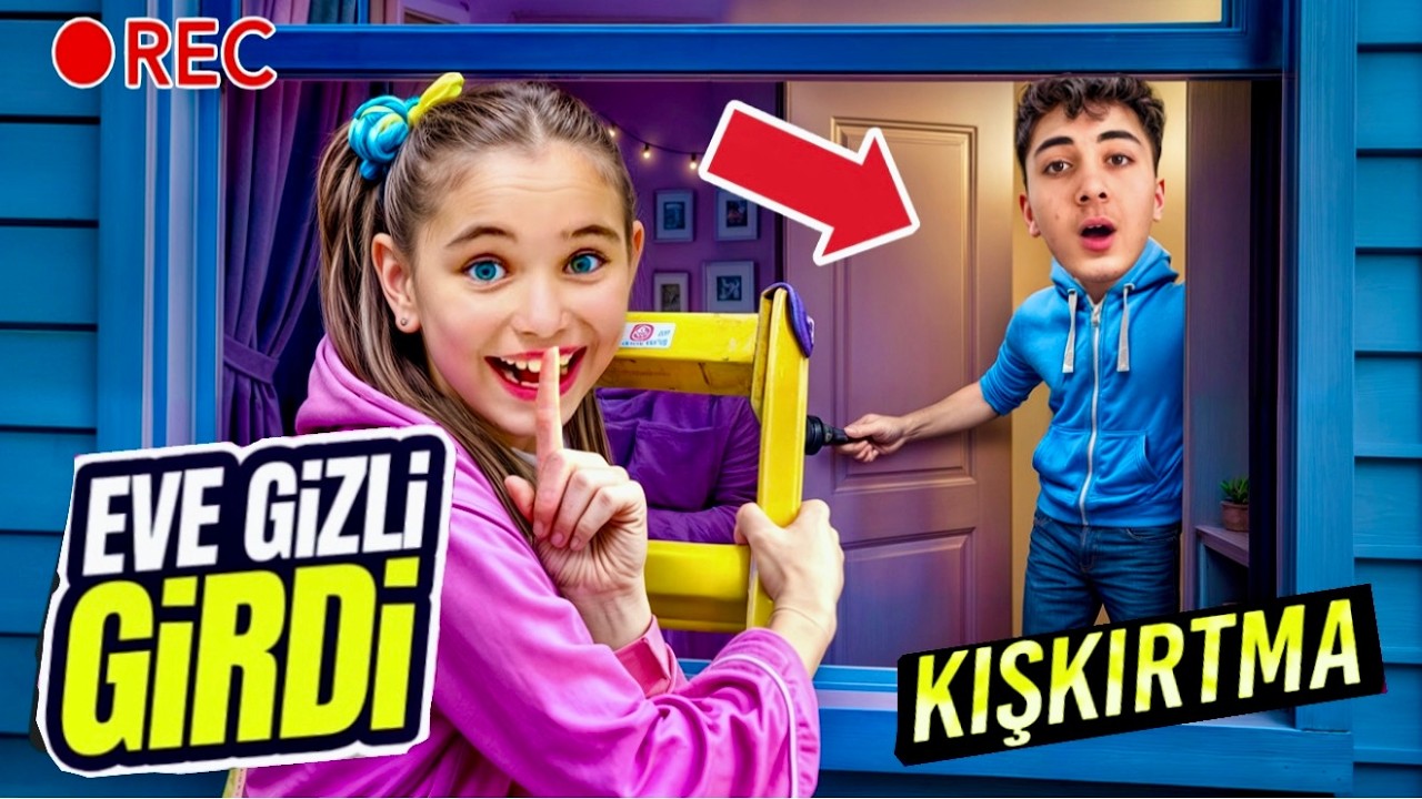 EGEMENE KIŞKIRTMA !! ELİF SİNEM EVE GİZLİ GİRDİK ABİM KORKMADI !!