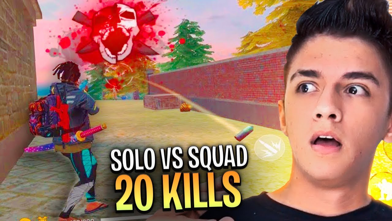 INCRÍVEIS 20 KILLS NO SOLO VS SQUAD - FREE FIRE