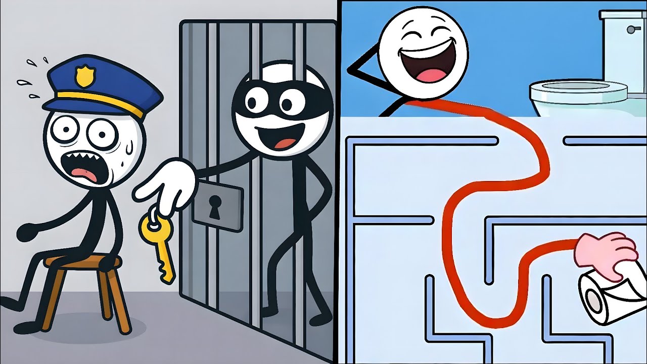 🤣 Thief Puzzle Game 🆚 Maze Craze | Brain Test Life Story | I Escaped Prison Using Only MY BRAIN!.