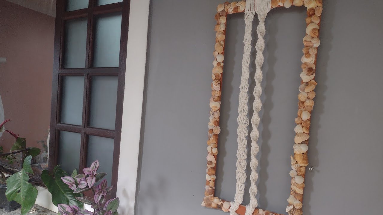 Quadro decorativo com conchas e Macramé. Parte 2