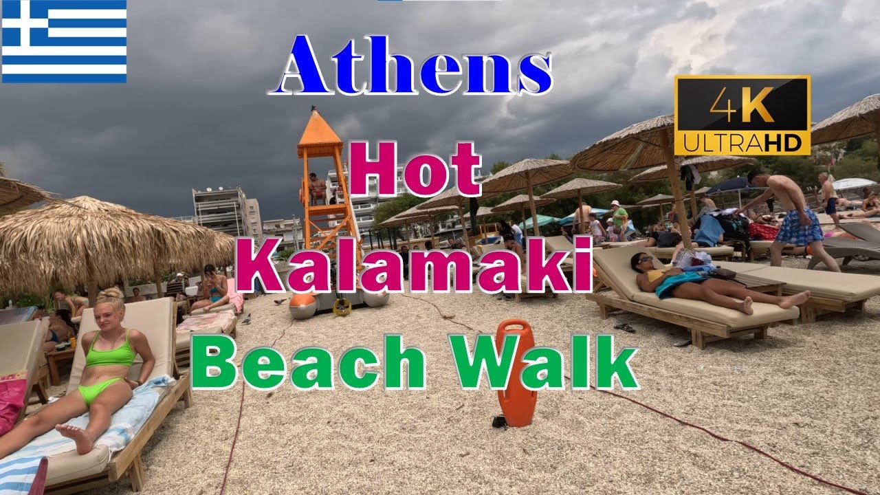 Athens summer beach walk 2023 ~ Kalamaki Greece
