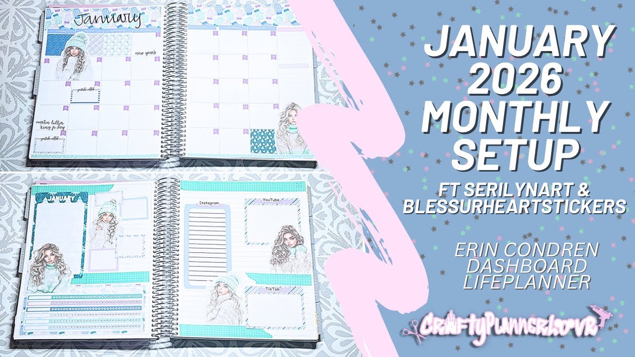 Plan with Me: January 2026 Monthly Setup // Erin Condren Dashboard 2026 Social Media Planner
