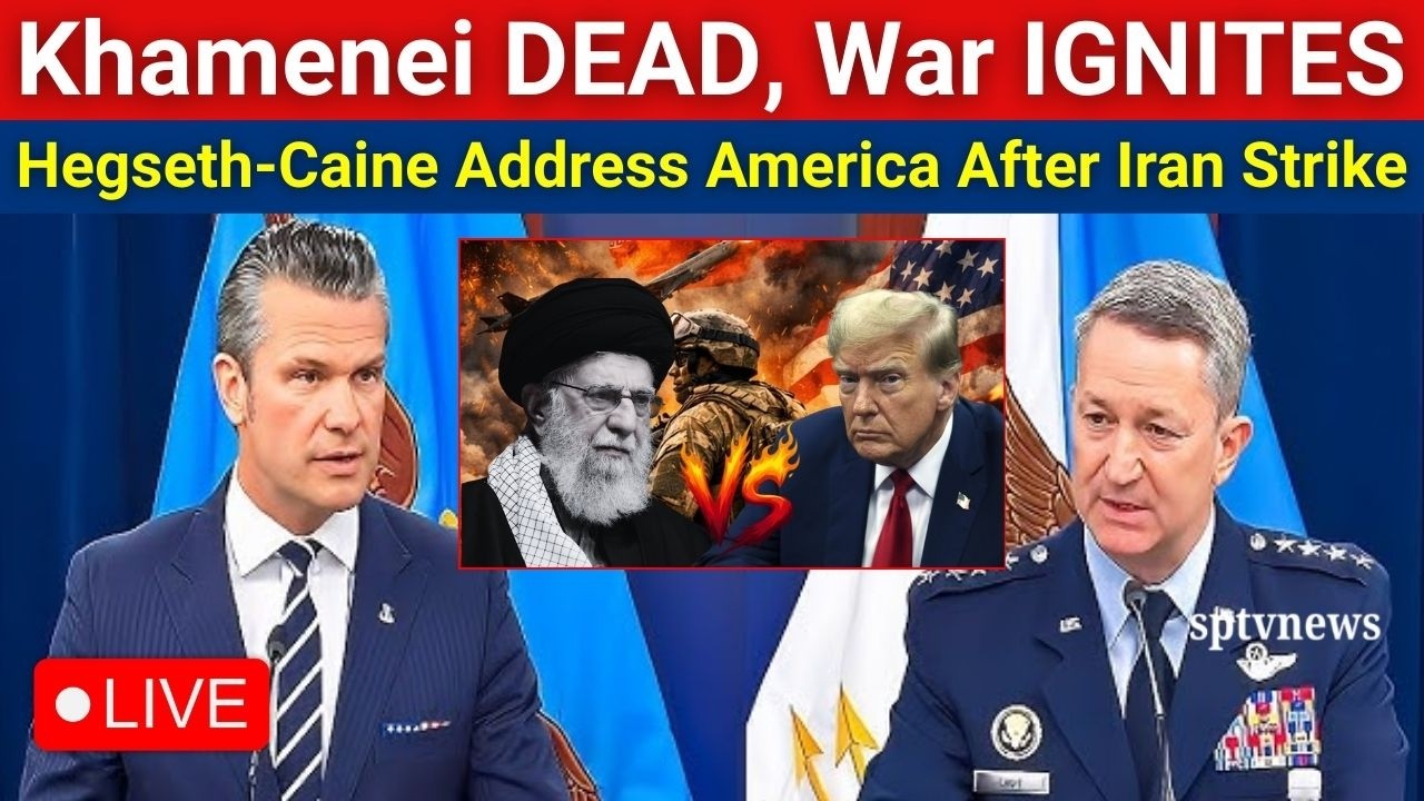 LIVE: Pete Hegseth & Caine UNLEASH Briefing After US-Israel Strikes Iran | Khamenei KILLED! Pentagon