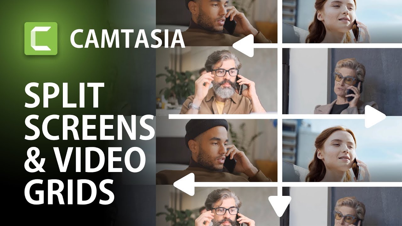 Video grids in Camtasia by cutting, moving, cropping, resizing | Camtasia 2021 Split video Tutorial