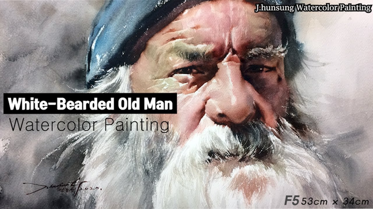 Watercolor portrait painting │ 인물수채화 초상화 수채화 │white-bearded old man