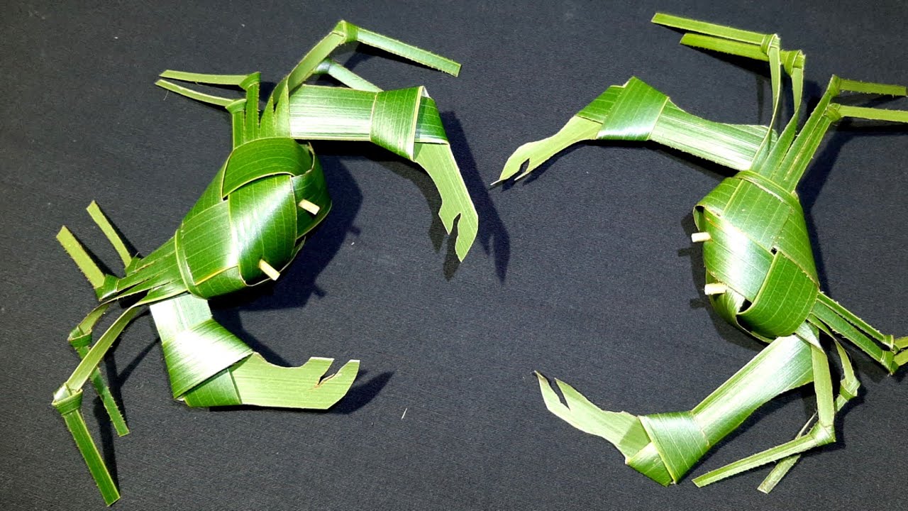 How to make a Crab from coconut leaves - Coconut (palm) leaf crafts