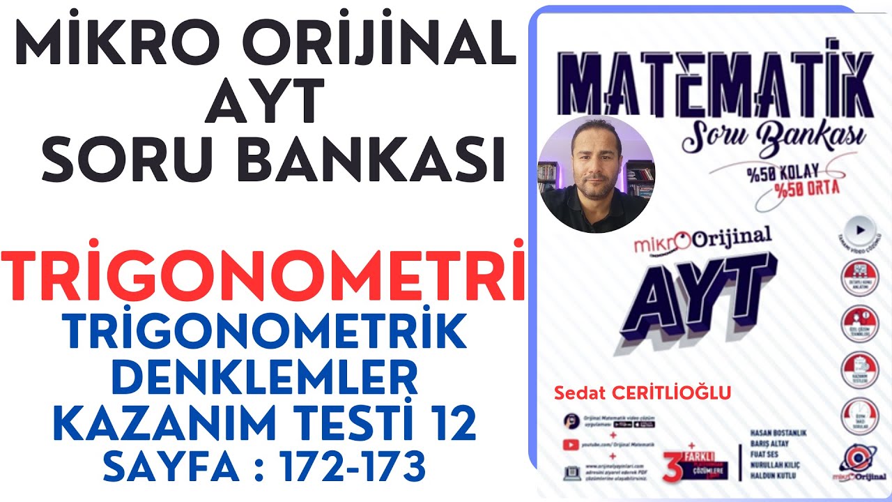 TRİGONOMETRİ | MİKRO AYT SORU BANKASI SYF:172-173 | #orijinalmatematik #mikroorijinal# yks2024
