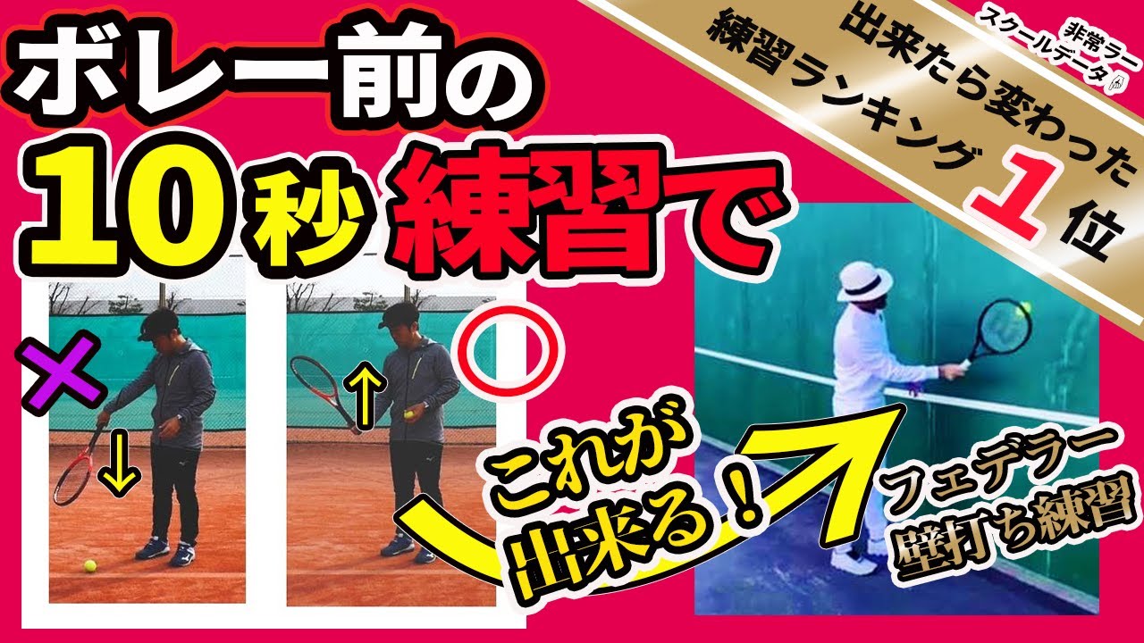 ボレーが変わる練習ランキング1位！壁打ちも楽にできてボレーがうまくなる簡単練習