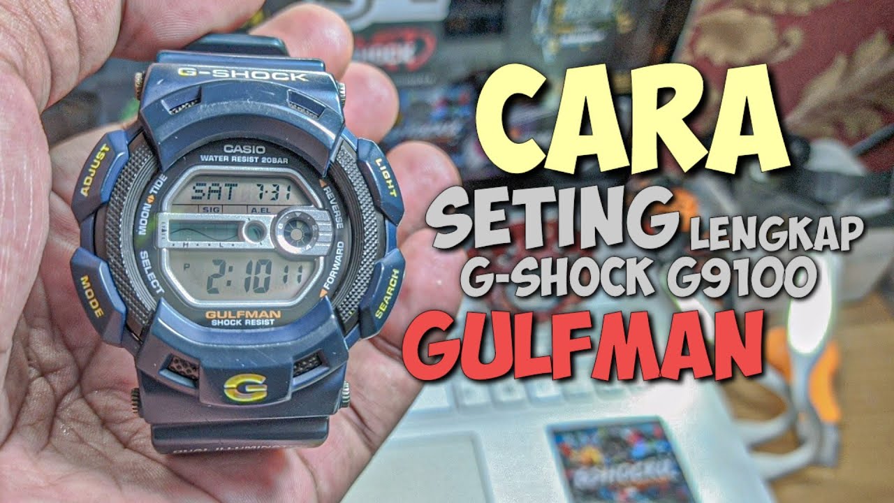 SettingG-SHOCK G-9100 GULFMAN -Time & date/turn on SIG alarm/auto light