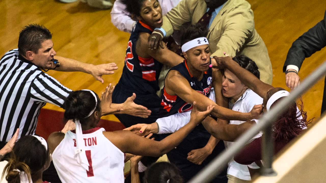 Brawl at Alabama Auburn women's basketball game leads to suspensions