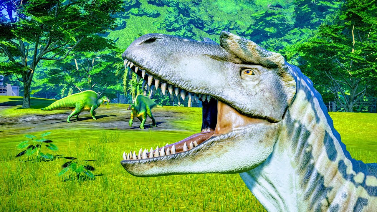ALBERTOSAURUS Hunting In Slow Mo - Jurassic World Evolution