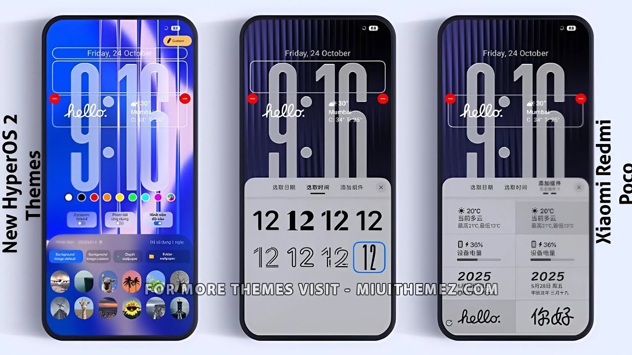 3 New HyperOS 2 control centre Themes for Xiaomi,Redmi,Poco | 3 Best HyperOS 2 Themes