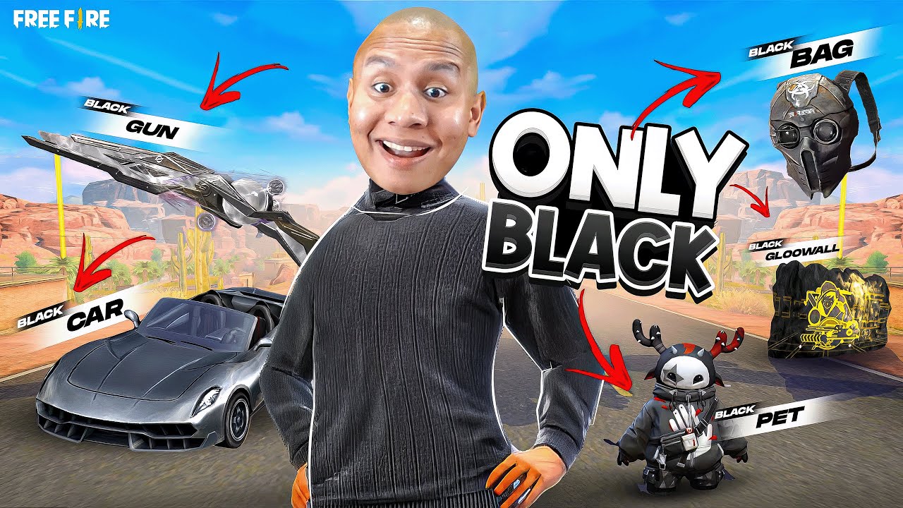 Free Fire But Only Black in Solo Vs Squad Challenge 👌 Tonde Gamer