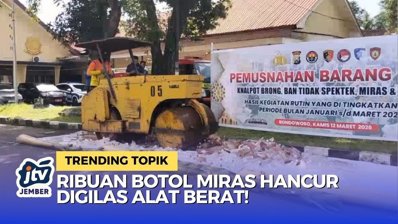 Persiapan Lebaran Ribuan Botol Miras & Knalpot Brong Hancur di Bondowoso