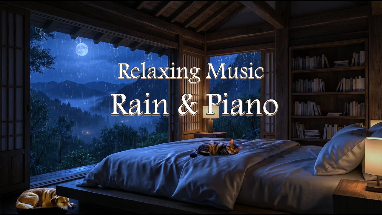 FALL INTO SLEEP INSTANTLY - Relaxing Music Rain & Piano Sounds for Insomnia, Stress Relief, Anxiety