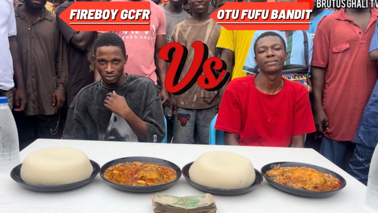 EATING COMPETITION FIRST PERSON TO FINISH FUFU AND OKRO SOUP WIN 100,000