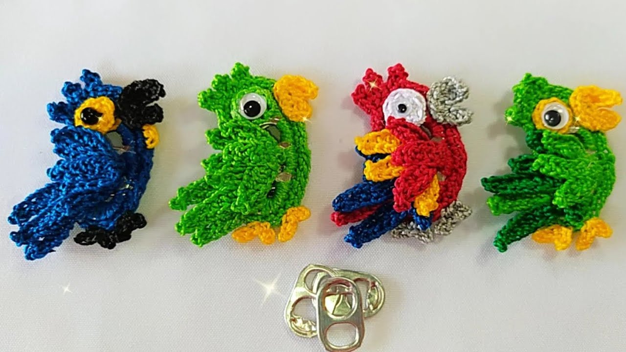 papagaio imã de geladeira reciclando lacres🦜🦜🦜