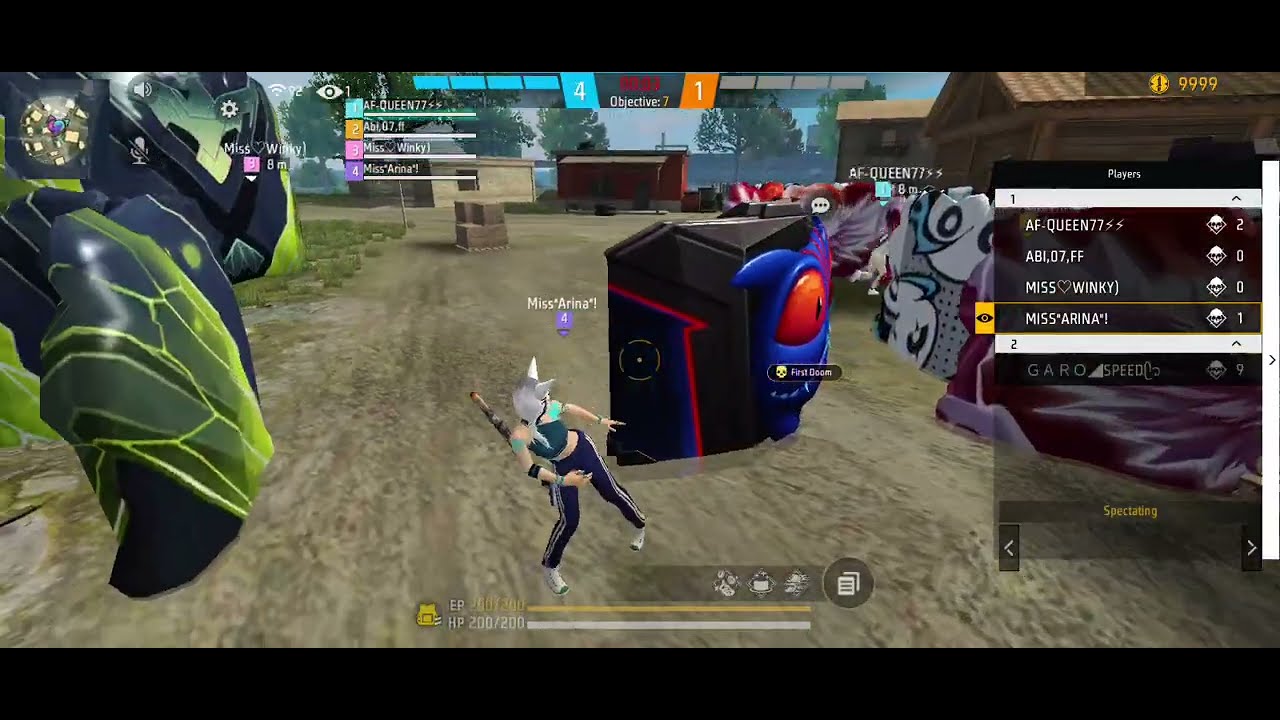 Garo speed 🆚 4 pro girls challenge free fire custom 😱 @Garospeed 