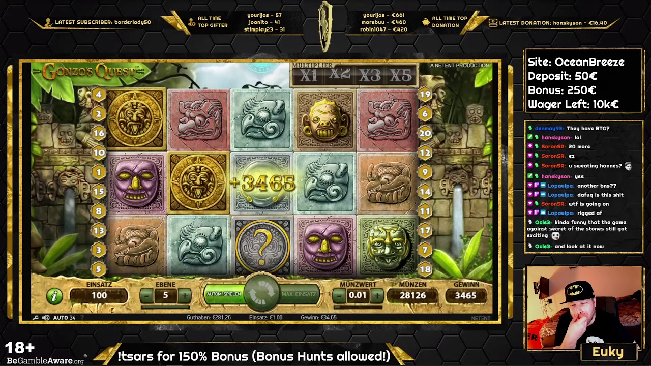 HOW TO WIN A HOODIE! Gonzos Quest - Big Win Session / Euky - Slots, Casino, Gambling