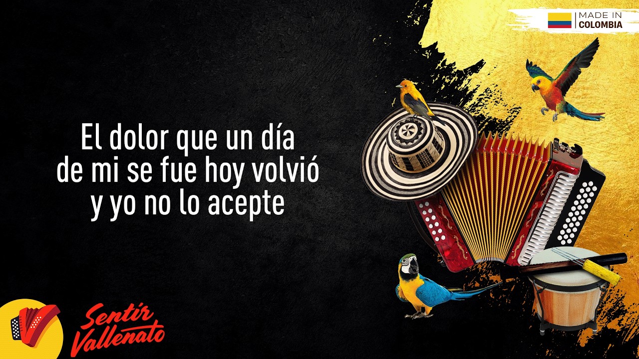 Volvi&oacute; El Dolor, Binomio De Oro De Am&eacute;rica, Video Letra - Sentir Vallenato