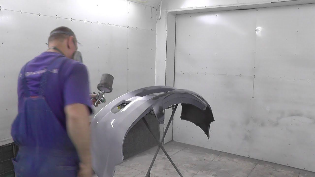 Окраска новых деталей в серебро по-мокрому. Лак 