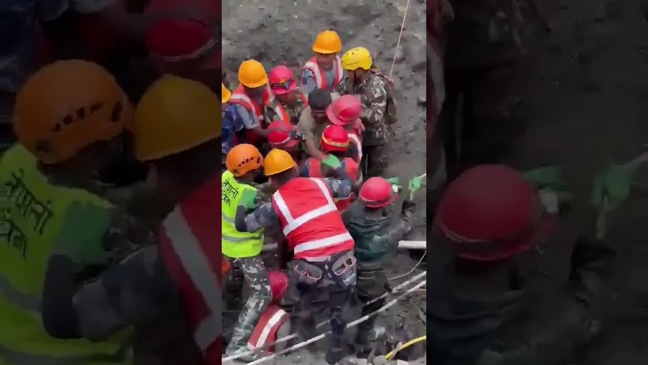 Two rescued from tunnel nine days after flooding in Nepal