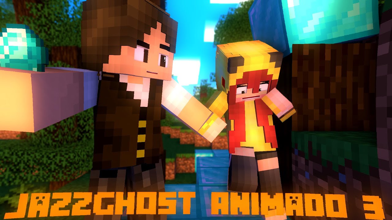 JAZZGHOST ANIMADO 3(MINECRAFT, MAS ONDE ENCOSTAMOS VIRA BLOCO DE DIAMANTE!)