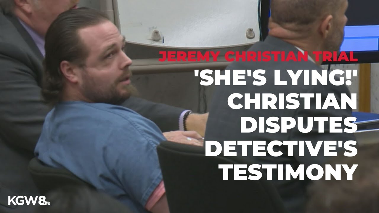 Raw: Jeremy Christian disputes detective's testimony during MAX attack trial (graphic language)