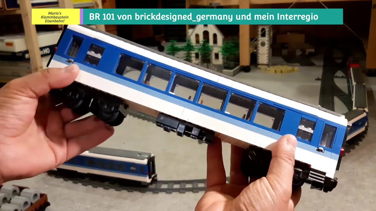 BR 101 von brickdesigned_germany und meine Interregio Wagen MOCs / Mario´s Klemmbaustein Eisenbahn