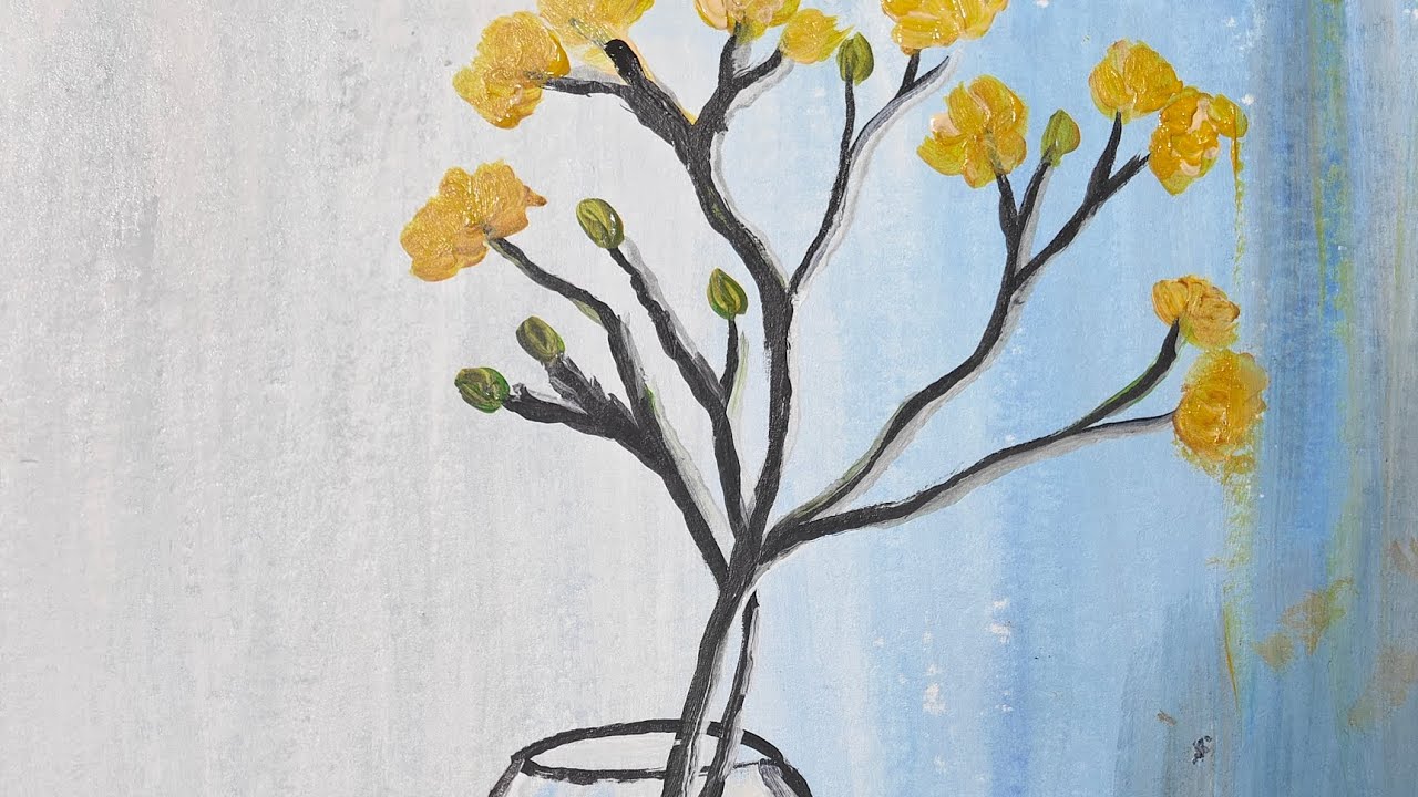 Flower vase painting