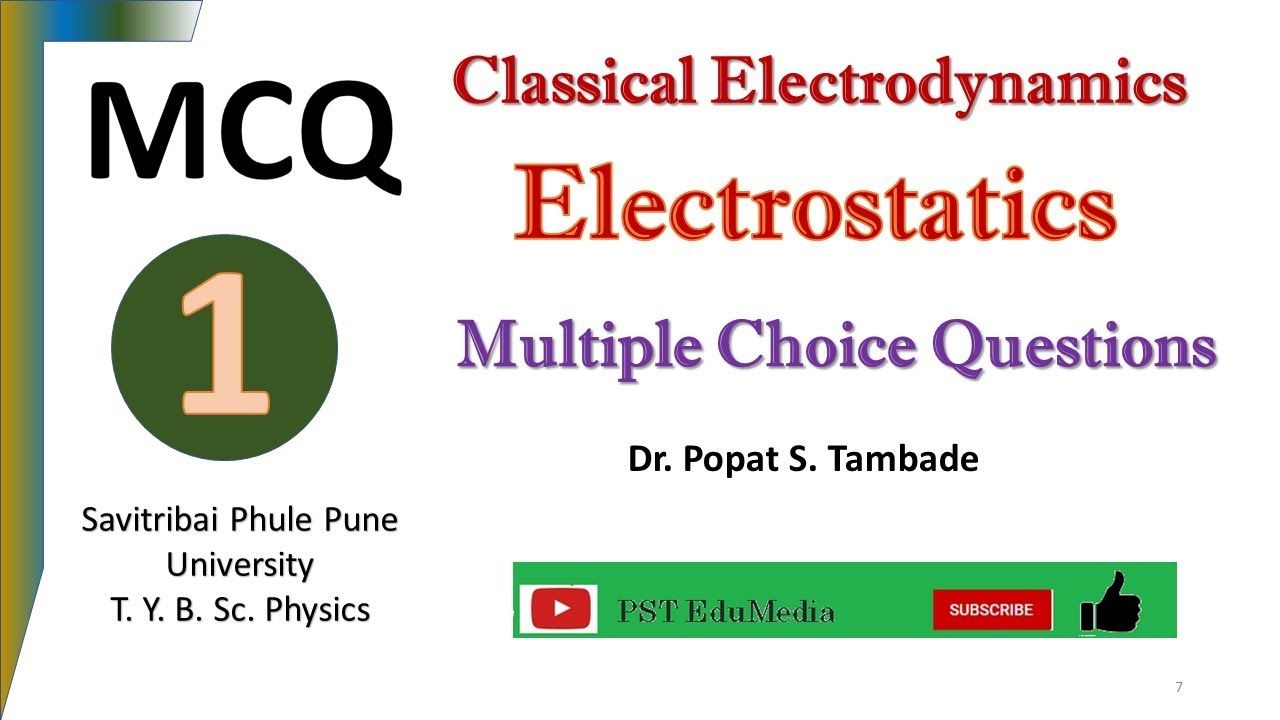 MCQ on Classical Electrodynamics | Electrostatics part 1 | IIT JAM Physics | BSc Physics |