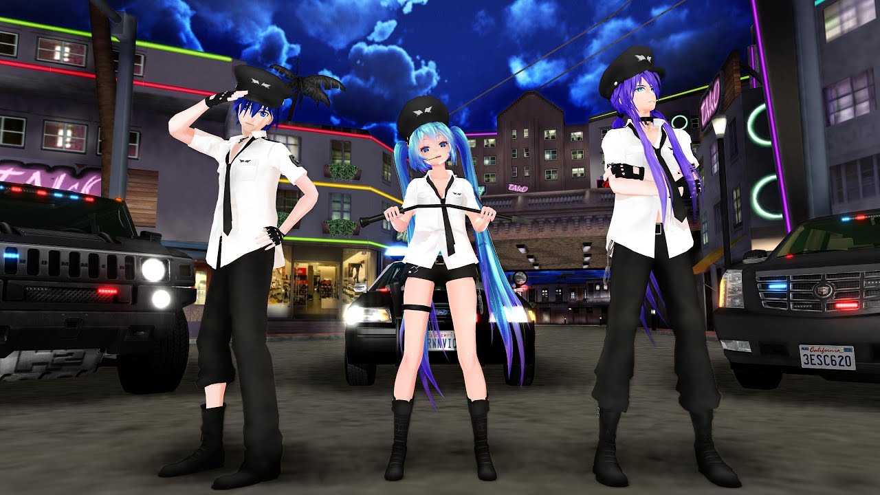 【MMD】 GLIDE 【Kaito & Gakupo】【ポリスセット】 HD 720p
