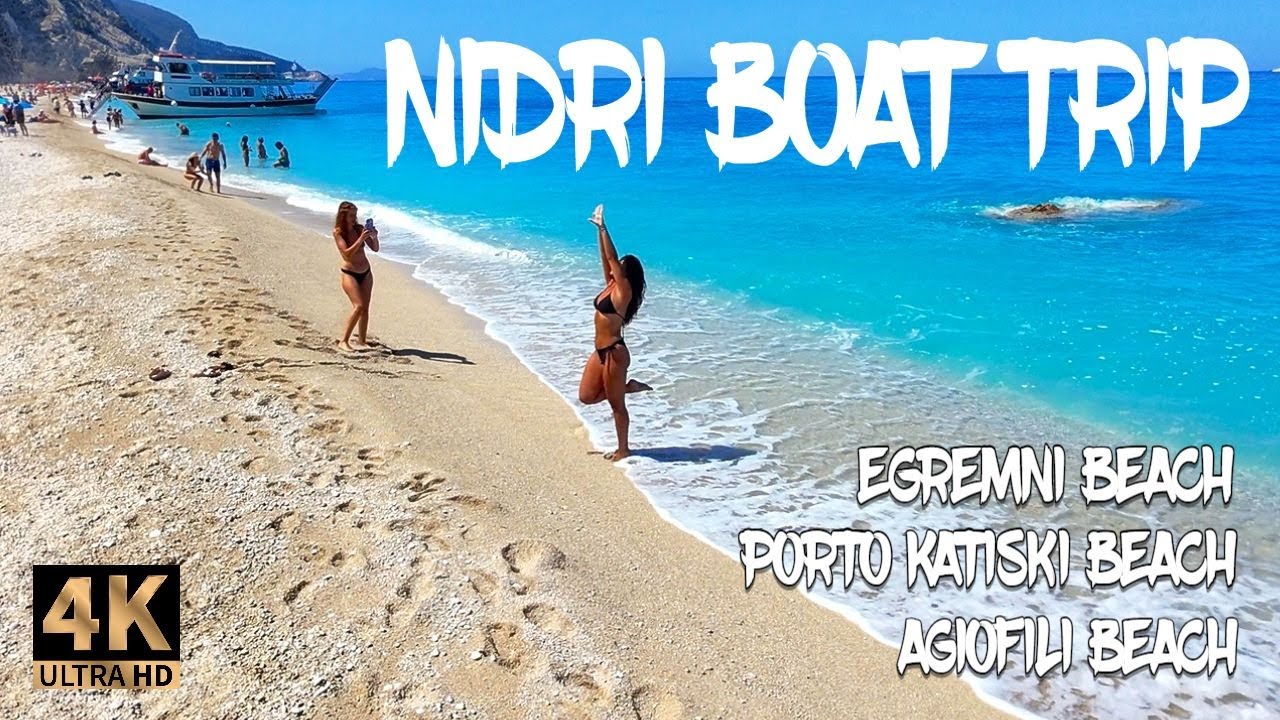 Lefkada - Best Nidri Boat Trip to Egremni Beach | Porto Katsiki Beach | Agiofili Beach | 4K