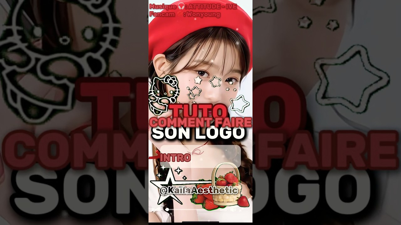 TUTO comment faire SON LOGO 🍓 #KPOP #CAPCUT #MONTAGE #LOGO #TUTO #AESTHETIC #CUTE #EDIT