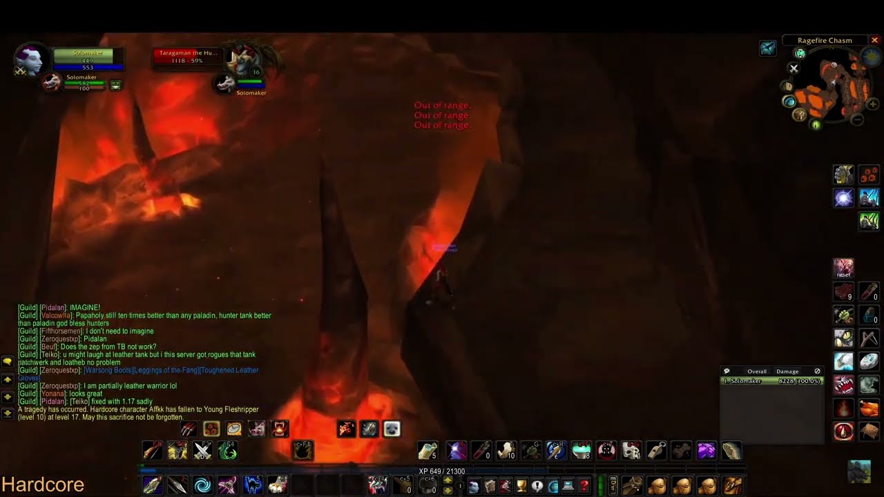 Turtle WoW - HC Hunter (19) solo Taragamna the Hungerer (16 Elite)