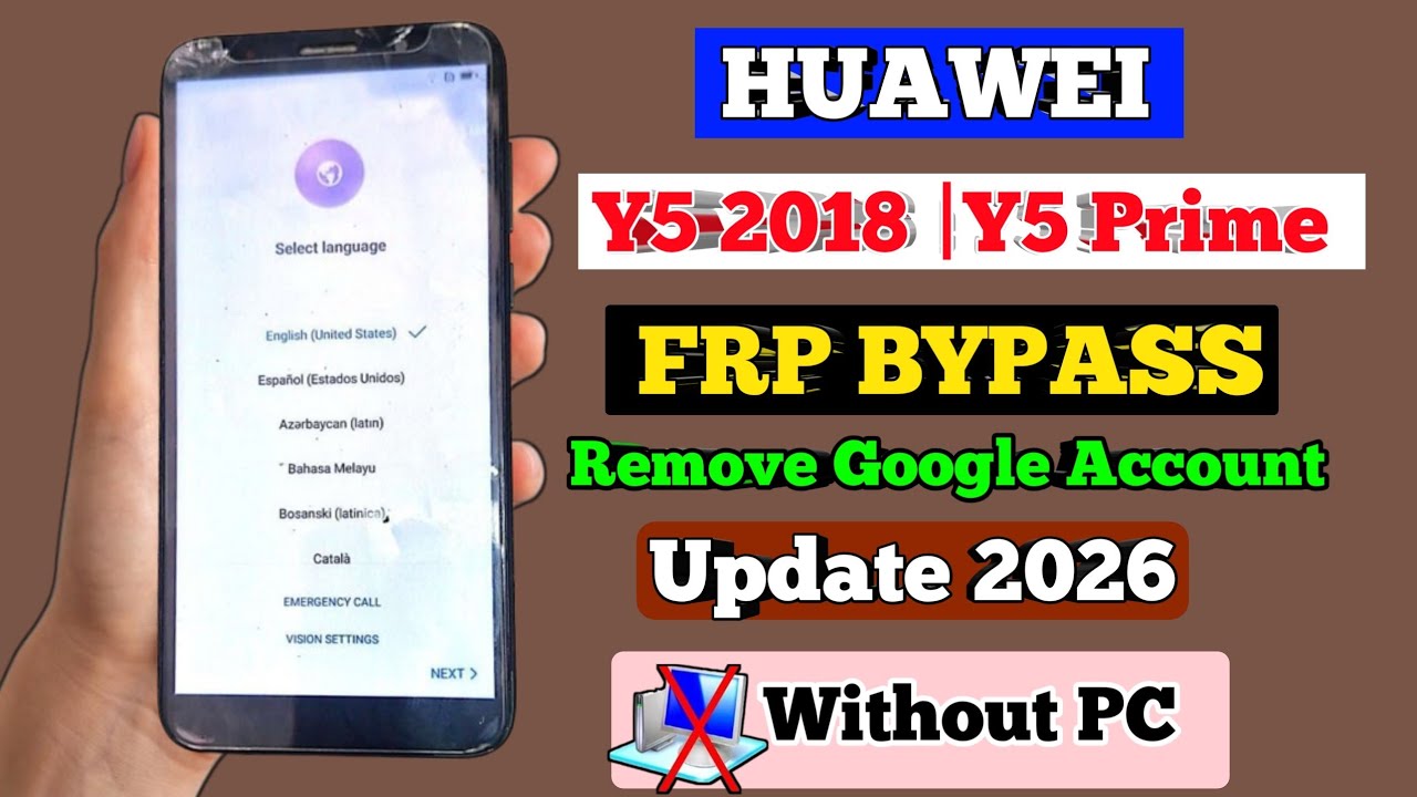 Huawei Y5 Prime Frp Bypass/ Google Account Remove Without Pc 2026