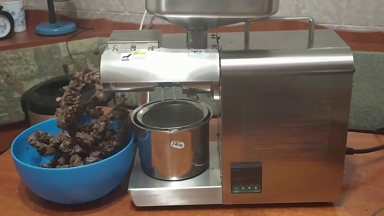 Отжим льняного масла на прессе Dulong TN-600W Termo New холодного отжима с термостатом