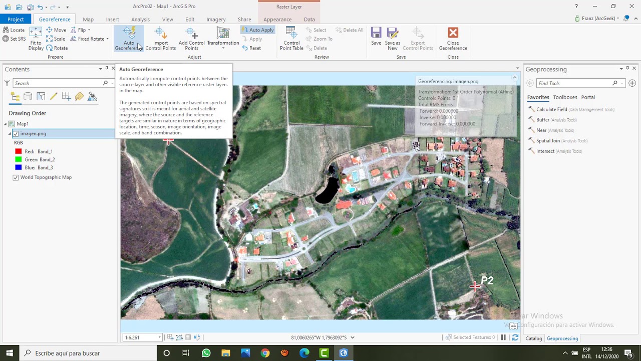 Georreferenciar una imagen en ArcGIS Pro