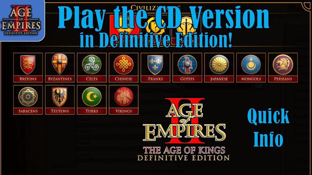 Age of Kings DE Mod - Quick Info | Age of Empires II: Definitive Edition