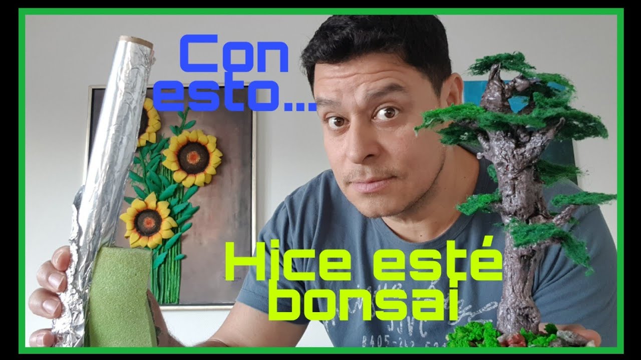 Cómo HACER un BONSAI con PAPEL Aluminio y Una ESPONJA usada.