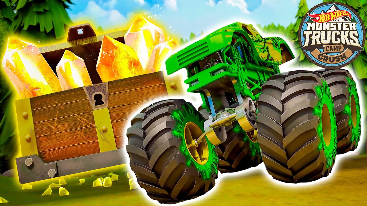 GUNKSTER&rsquo;S TREASURE HUNT! | Camp Crush | Episode 5 | Hot Wheels Monster Trucks