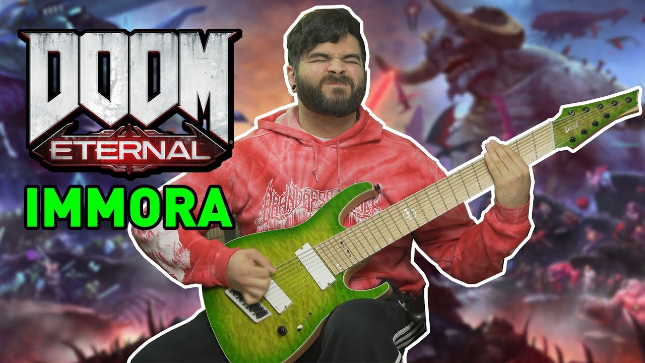 IMMORA // 9 STRING GUITAR COVER (Doom Eternal - The Ancient Gods Part 2 OST) David Levy