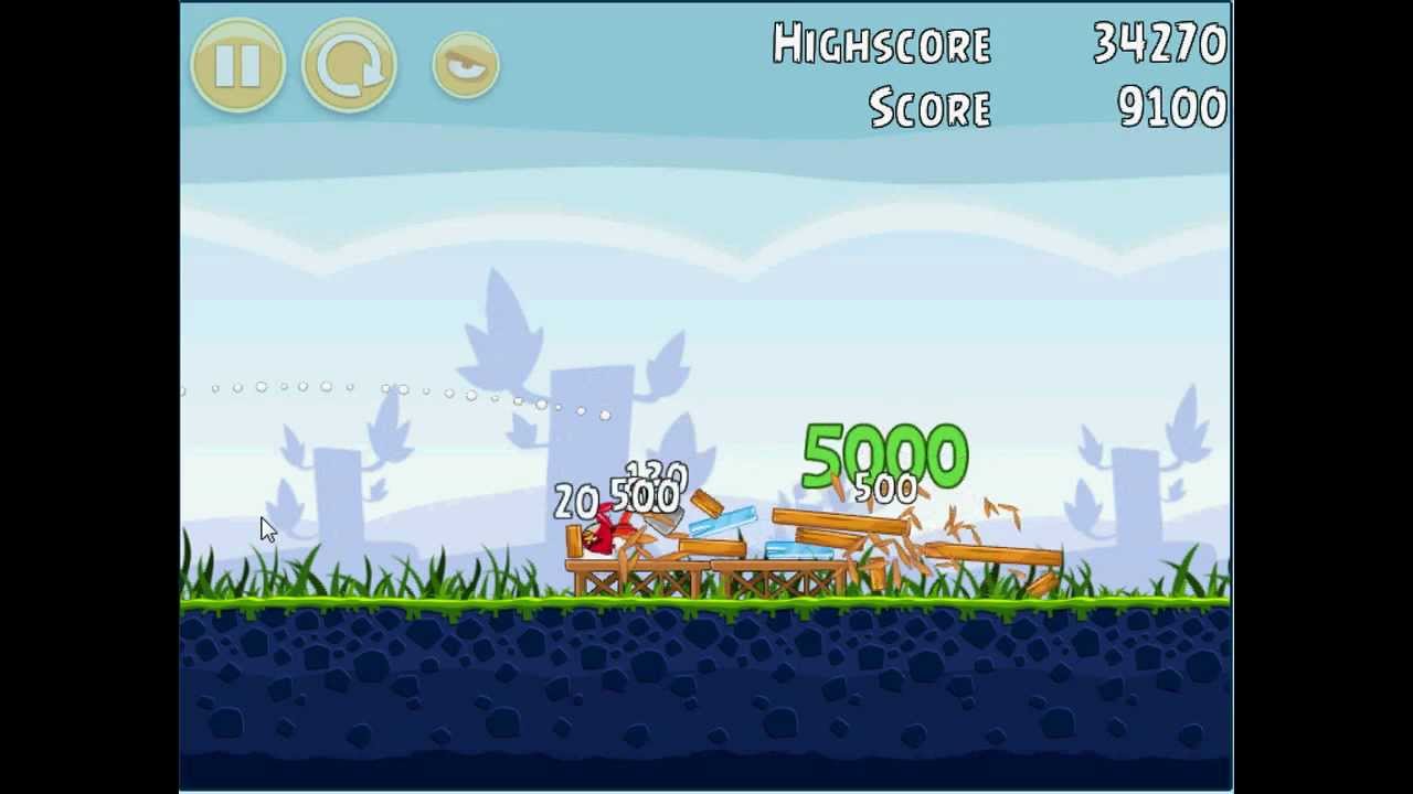 angry birds 1-1 3 stars tutorial
