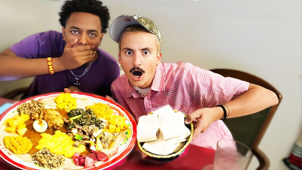 My WHITE Friend&rsquo;s FIRST Time Eating ETHIOPIAN FOOD!