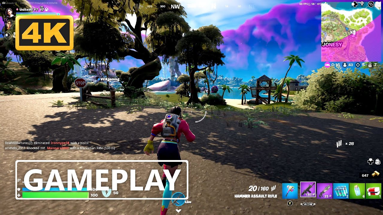 Fortnite Gameplay [4K] (No Commentary)