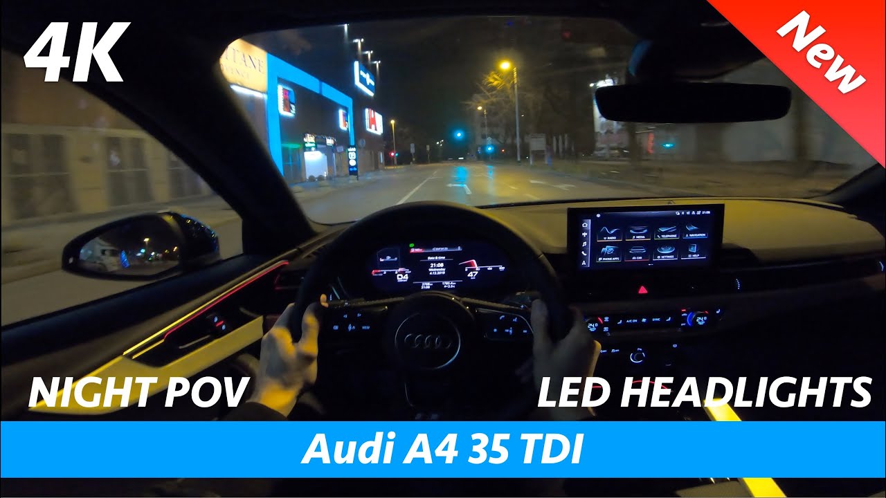 Audi A4 S Line FL 2020 - Ночной POV диск и обзор в 4K | Тест светодиодных матриц