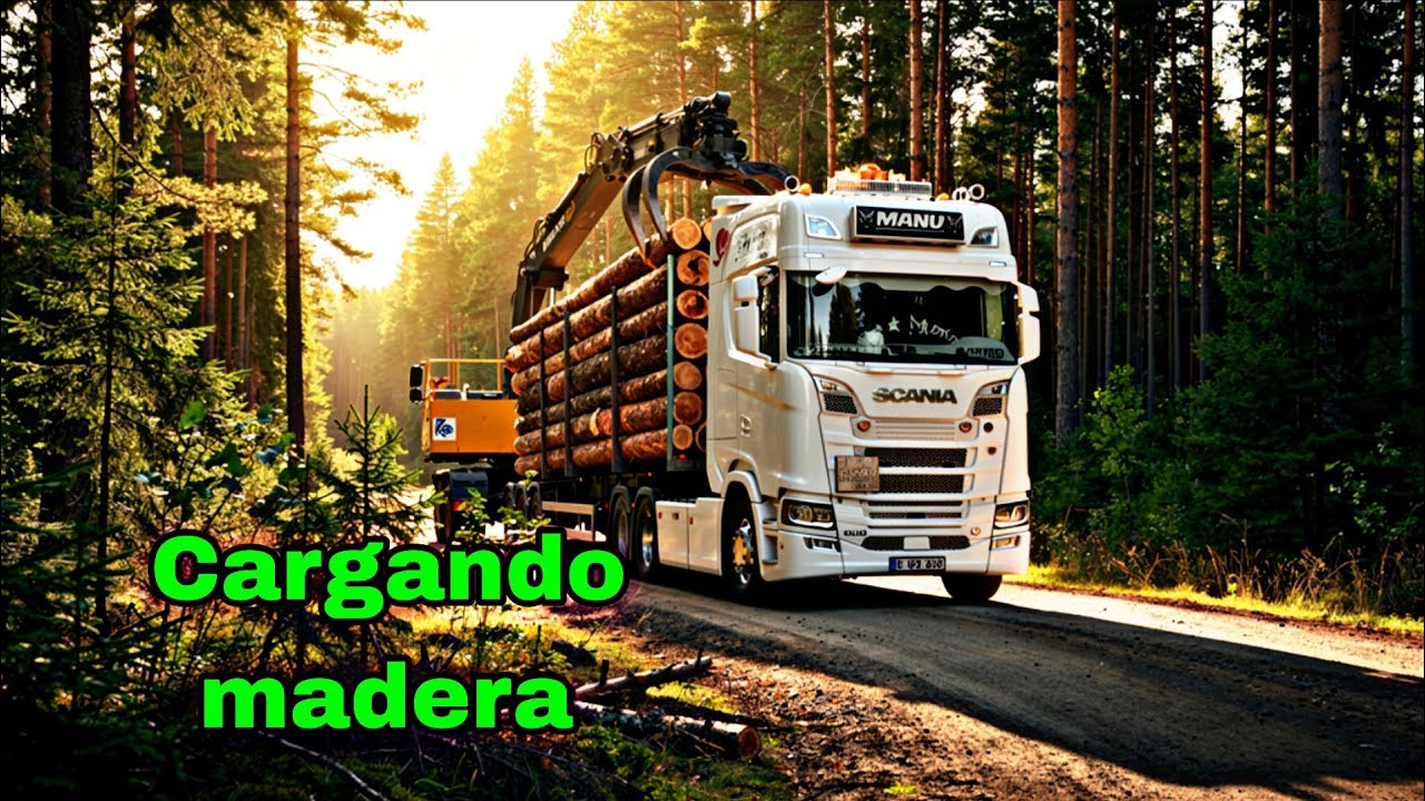 Cargando madera en los bosques del Pais Vasco 