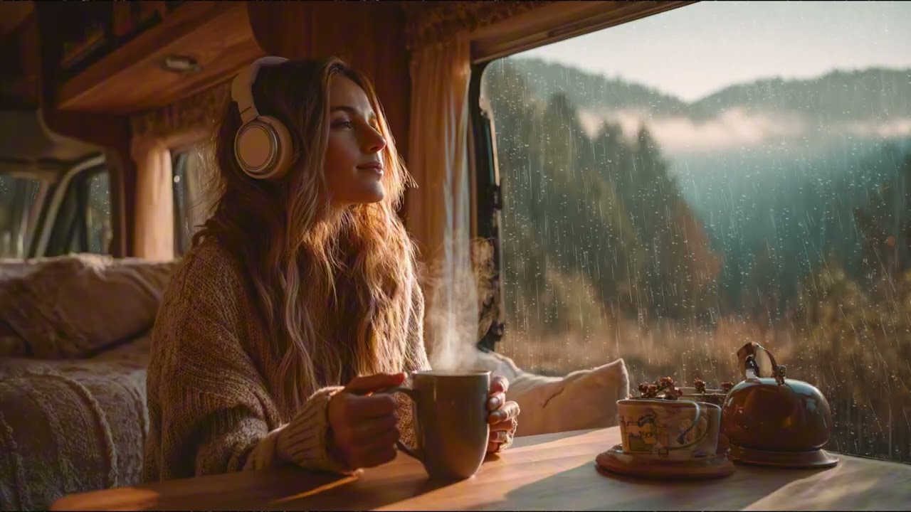 Rainy Night in a Cozy Camper | Relaxing Window Rain Sounds for Sleep