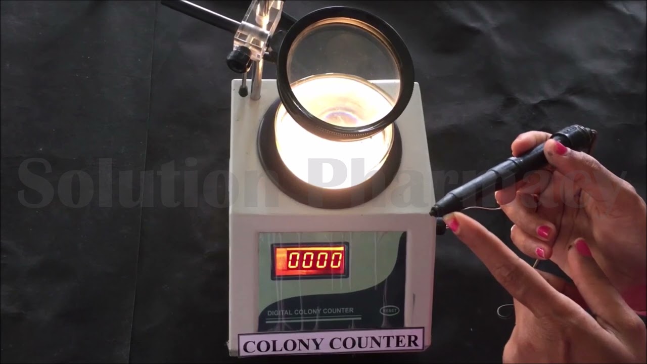 Colony Counter Apparatus = How To Use Colony Counter (HINDI) By Solution Pharmacy