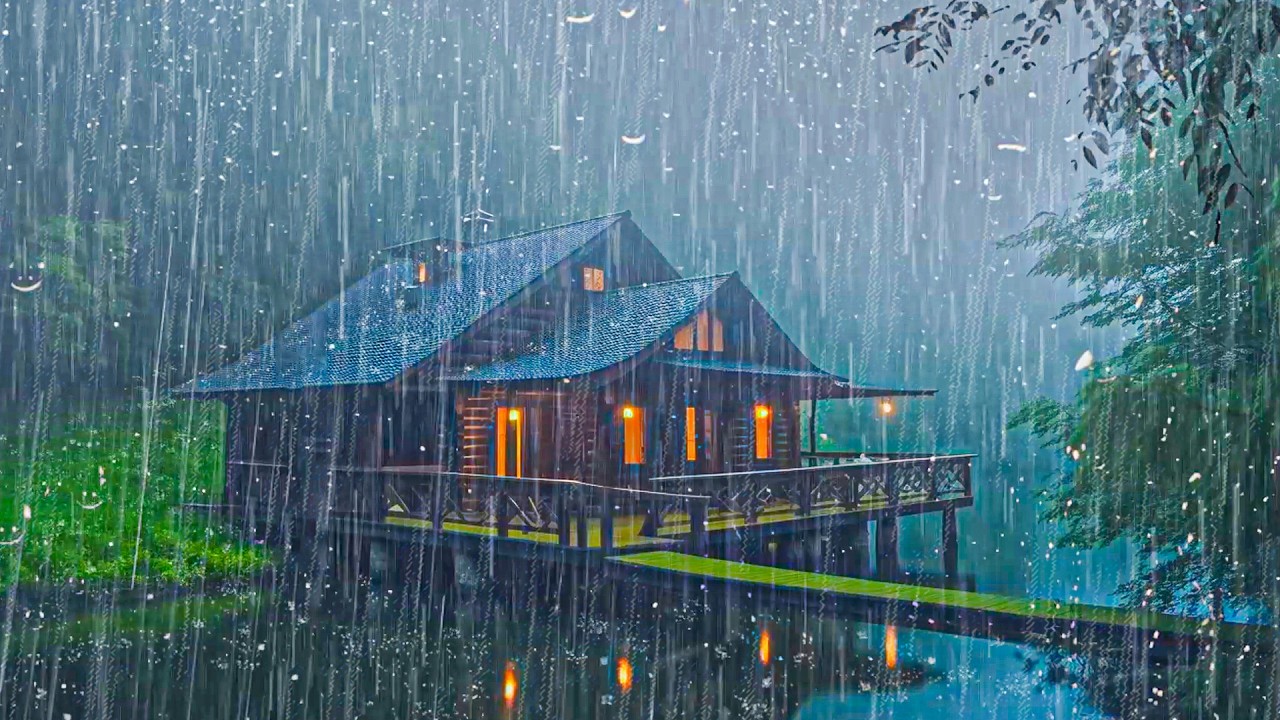 Pioggia Rilassante per Dormire in pochi minuti - Eliminare l'insonnia con forti Piogge,Vento e Tuoni